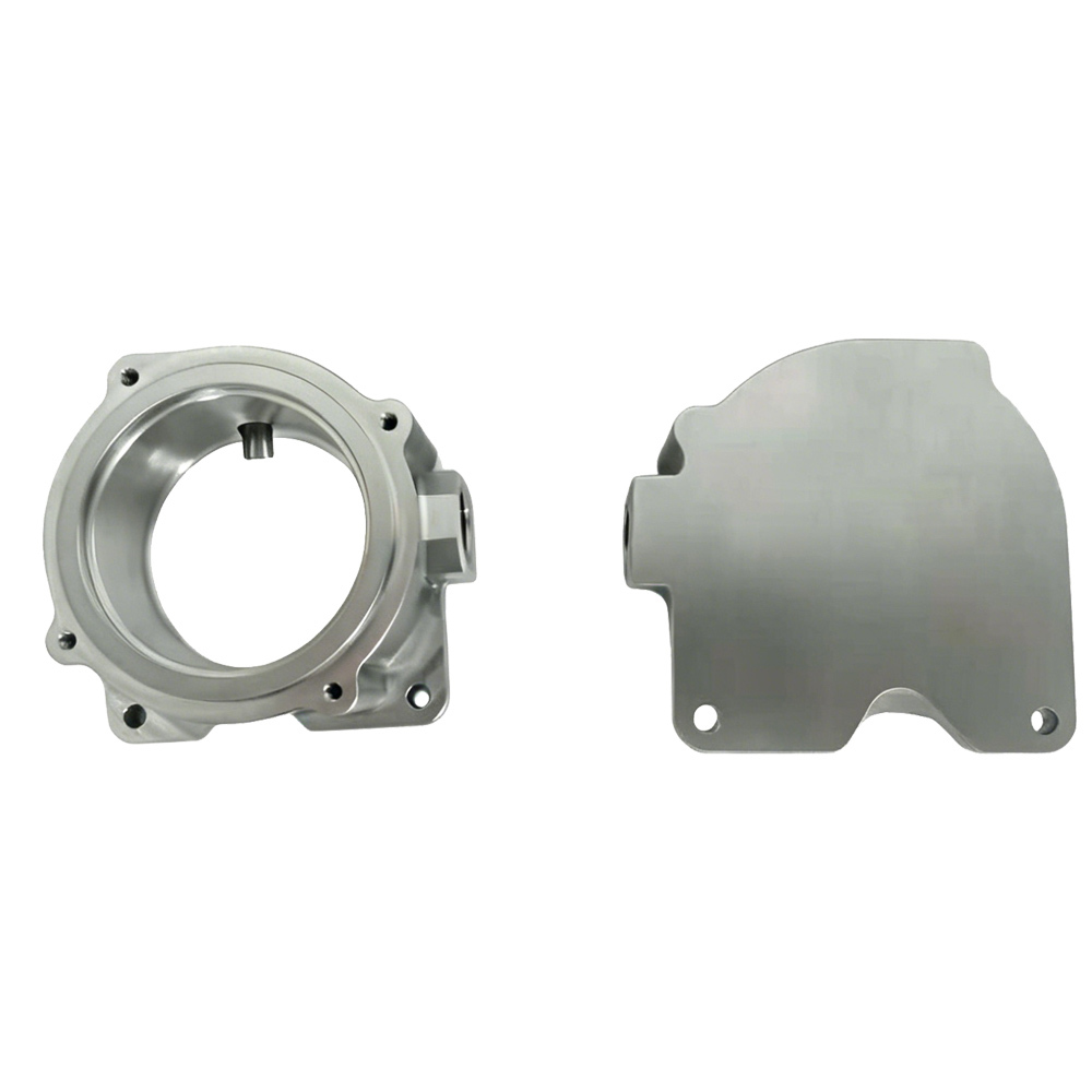 Bright Machined Aluminum Finish Precision CNC Machined Motor Housing Cover Set
