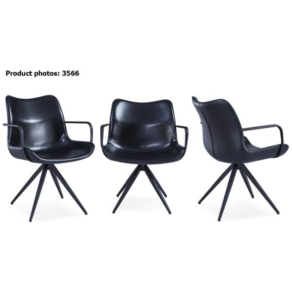 Home Furniture Black Painted 60cm Ergonomic Arm Chair