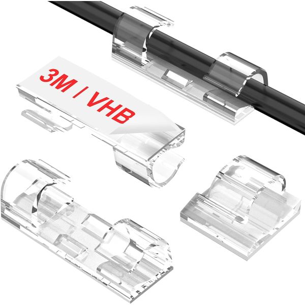 20 Pcs/pack Sticky Fixed Seat Card Wire Device 3M Back Glue Wire Clip Data Cable Solid Wire Clip