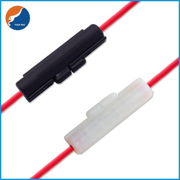 Peel-Off Type Copper Wire Brass Contacts Nylon Flame Retardant Glass Tube In Line Fuse Holder
