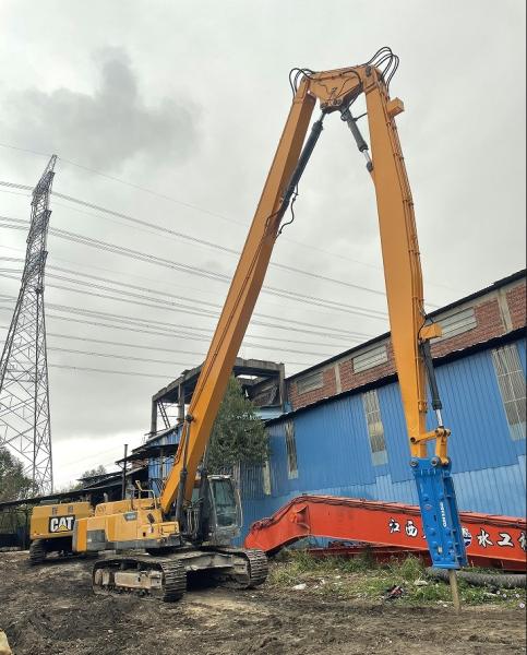 3 Section Long Reach Excavator Demolition Arm High Reach Boom For Cat Komatsu