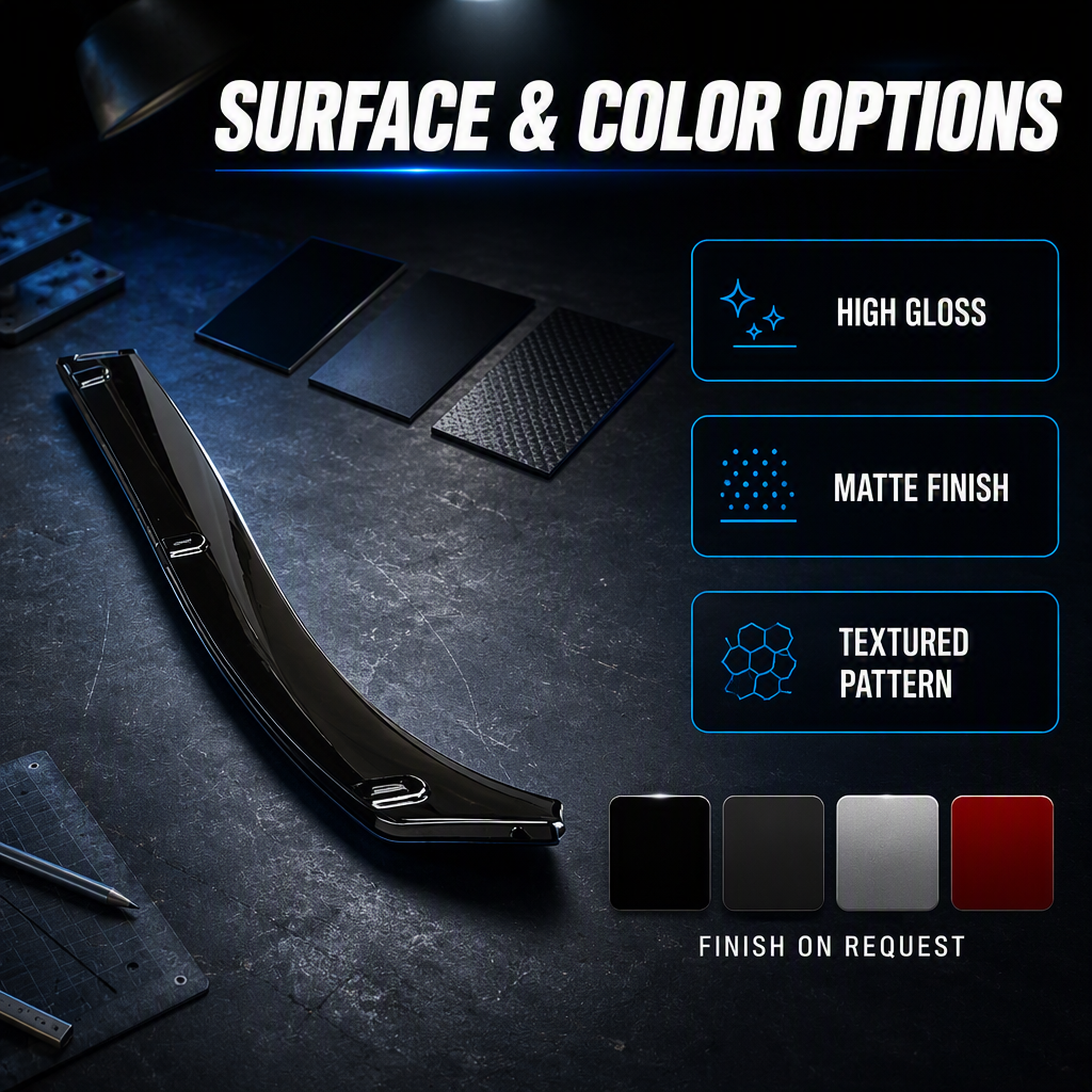 Custom Thick Sheet Forming ABS Car Bumper Lip Splitter Kit Deep-Drawn High Gloss Matte Any Shape OEM ODM Factory