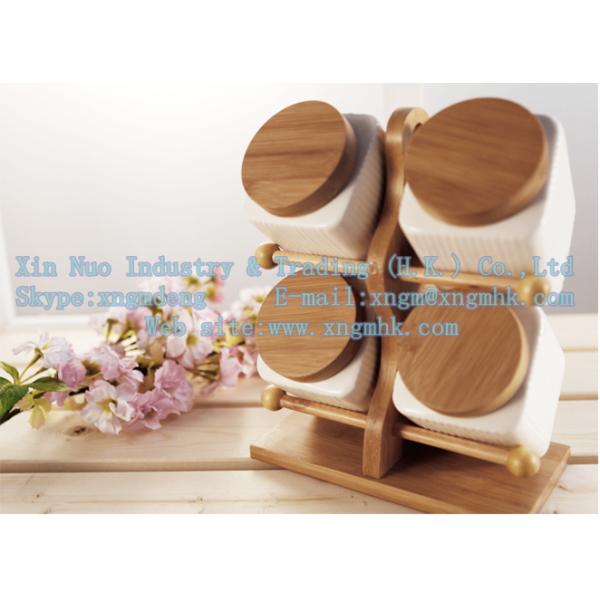 Ladders cruet, bamboo spice jar care of a family of four, wooden bamboo pepper shakers