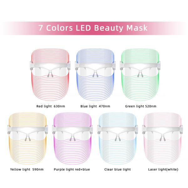 7 цветов LED маска для лица Для лечения прыщей Омолаживание кожи Удаление морщин