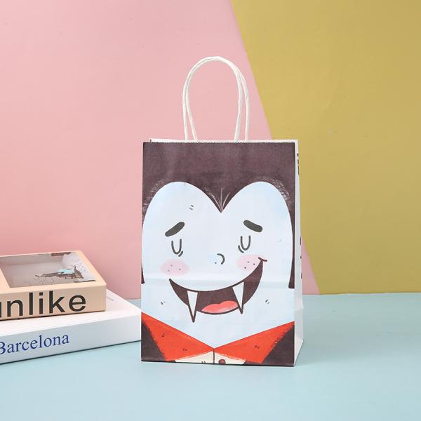 Eco-friendly Halloween Party Gift Bag Kraft Paper Bag for Cross-Border Sales on Amazon