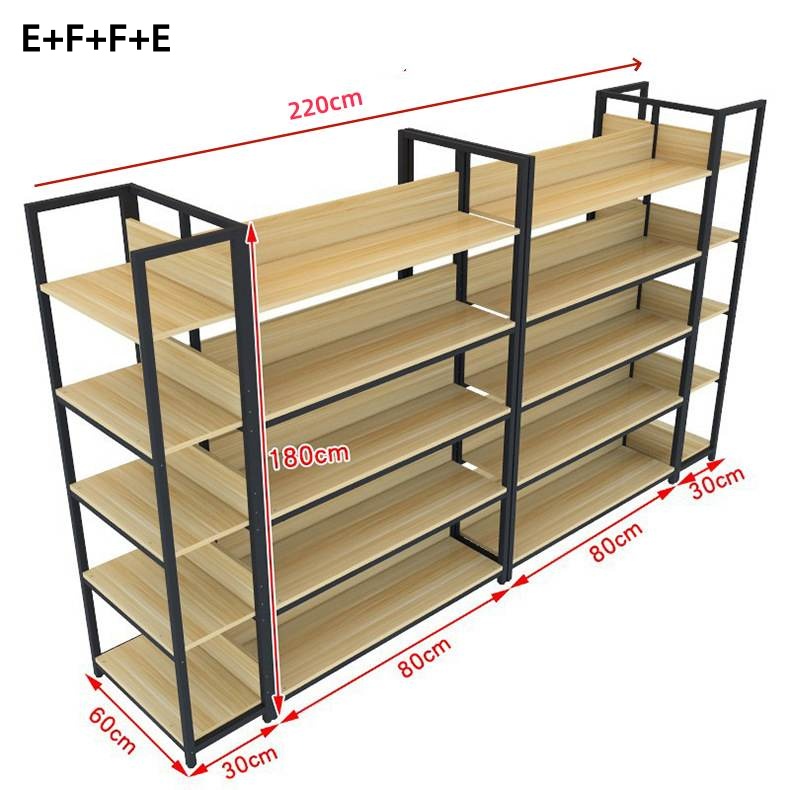 180CM Black 5-Tier Wood Shelving Durable Modern Standing Type for Retail Storage Racks & Freestanding Shop Displays