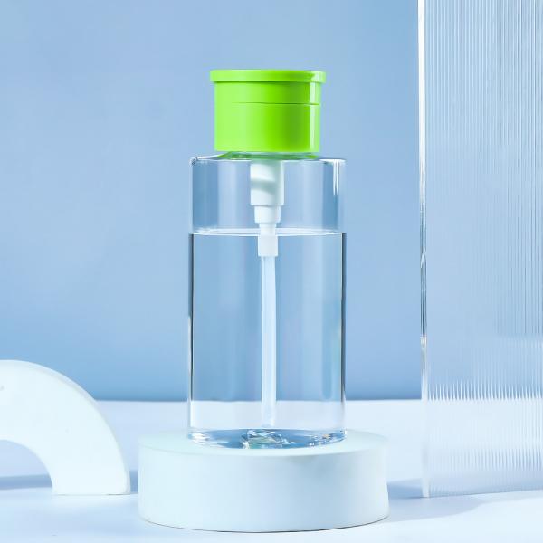 Refillable Makeup Remover Bottle 100% Recycled Material Flip-top Press Pump Head GRS Certified Customizable Shape