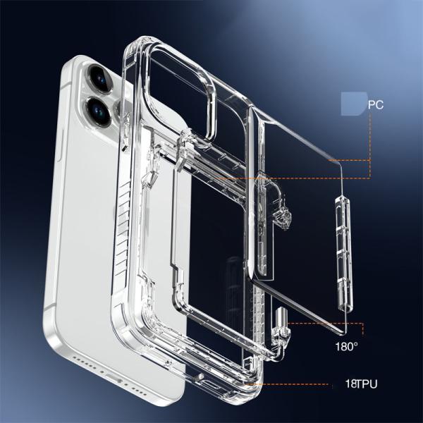 Shockproof Air Corner Clear TPU PC Card Slot Back Cover For iPhone 15 14 13 Pro Max Transparent Phone Case