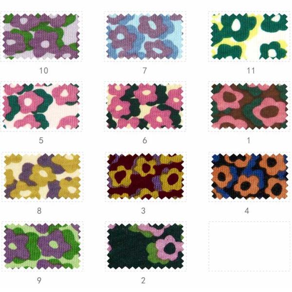 170gsm Organic Cotton Stretch Knitted Fabric Floral Dot Printed For Garments
