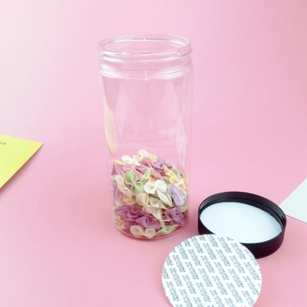 Круглые прямые опарникы еды 150ml 250ml 360ml 450ml пластиковые с PP продевают нитку крышку