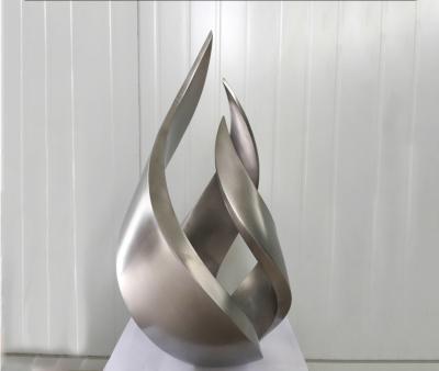 Brush Surface Metal Flower Bud Stainless Steel Outdoor Sculpture For Outdoor Decoration