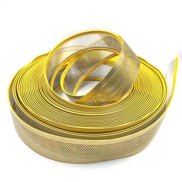 Golden Aluminum Tape Coil With Folded Edge Word Sign Brushed Aluminum Coil Strip