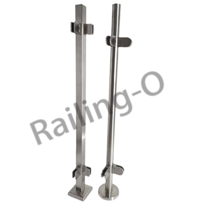 90° Corner Post with Cap L150 for Handrail Systems AISI304/316 Satin/Mirror Finish