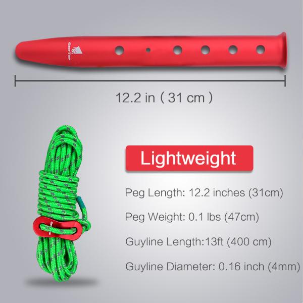 SGS multi purpose Outdoor 4pc Reflective Tent Cord