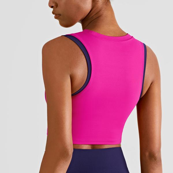 Nuls применяет обложку к дружелюбным верхней части жилета йоги фитнеса спорт цвета контраста собранной бюстгальтером