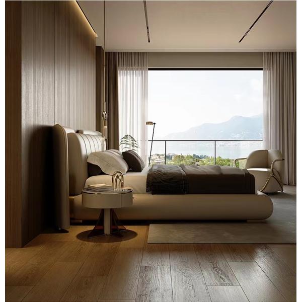 Rei luxuoso de couro feito sob encomenda Bed do quarto do PINHO do CARVALHO do mestre 1,8 da cama