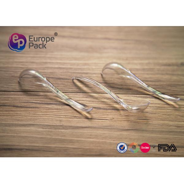 Food Grade Hard Clear Disposable Ice Cream Spoons For Travel , Picnic