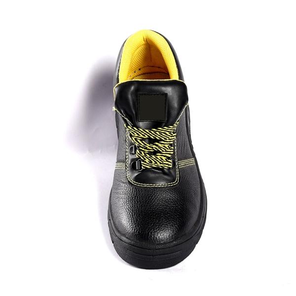 Steel Toe Men Women Safety Shoes Comfortable EVA Insole Embossed Cow Leather Upper Mesh