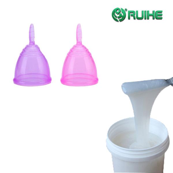 copo 100% menstrual do silicone líquido transparente da categoria médica da senhora da platina