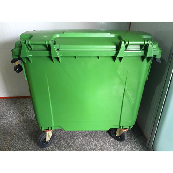 1100 Large Outdoor Hospital 4 Wheels Standing Plastic Trash Cans Professional Grade