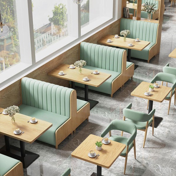 Customizable Leather Upholstered Double Booth Seating Commercial Grade Banquette Bench for Restaurants