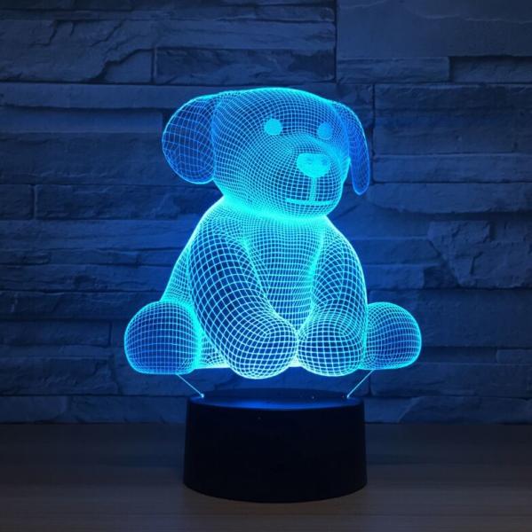 Dog 3D Night Light 7 Colors Change with Remote Timing Help Kids Fell Safe at Night or As A Gift Idea for Women or Girl