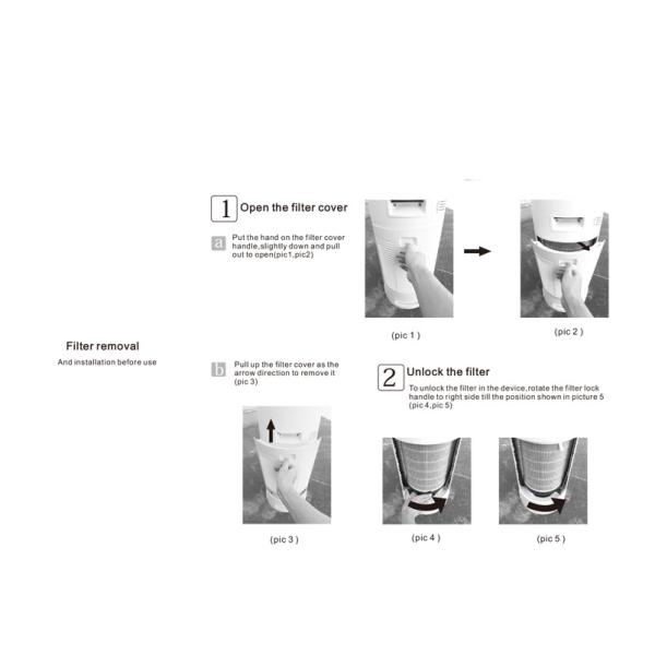 White 300*310*810mm 550m3/H UV Ionizer Air Purifier