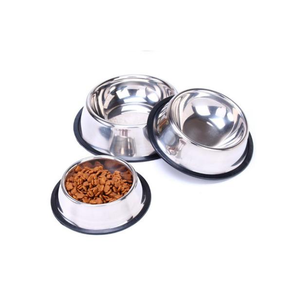 1000ml Non Slip Stainless Steel Dog Bowls Pet 5.5cm Sliver Metal