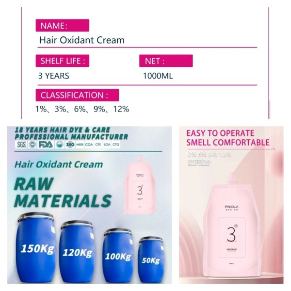Salon Permanent Hair Color Cream Developer 1% 3% 6% 9% 12% OEM Hair Dye Factory Wholesale