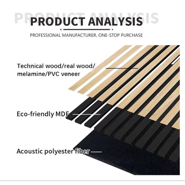 Aesthetic Gray EV Twill Slatted Wood Acoustic Panels For Renovation