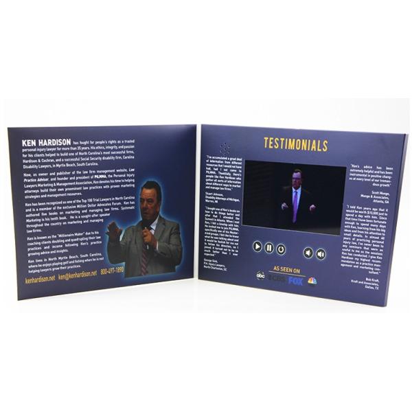 Electronic multimedia LCD Video Brochure , automatic video booklet for business