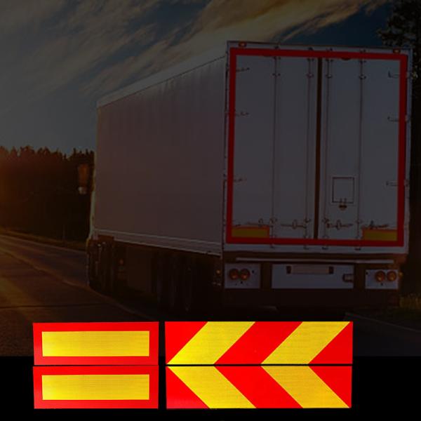 Желтые и красные полосатые алюминиевые отражающие задние маркировочные таблички для грузовиков