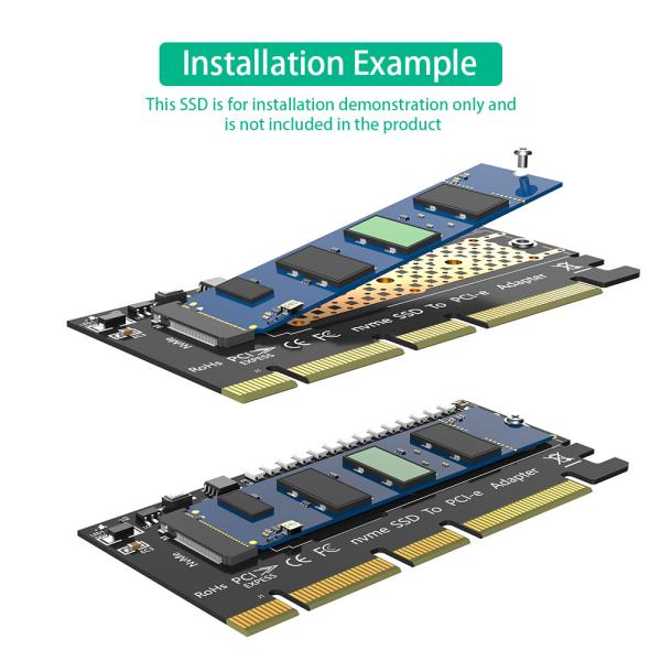 M.2 nvme SSD на PCI-E 4X/8X/16X адаптер с 3528 Цветными светодиодами