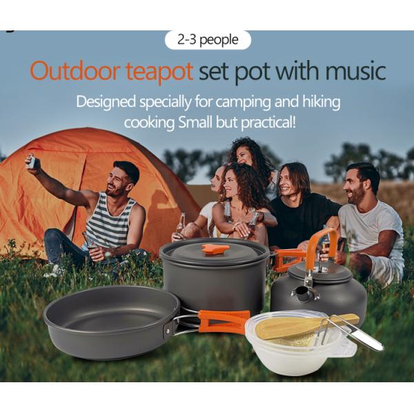 Трудный Cookware алюминиевого сплава портативный установил для 2-3 людей