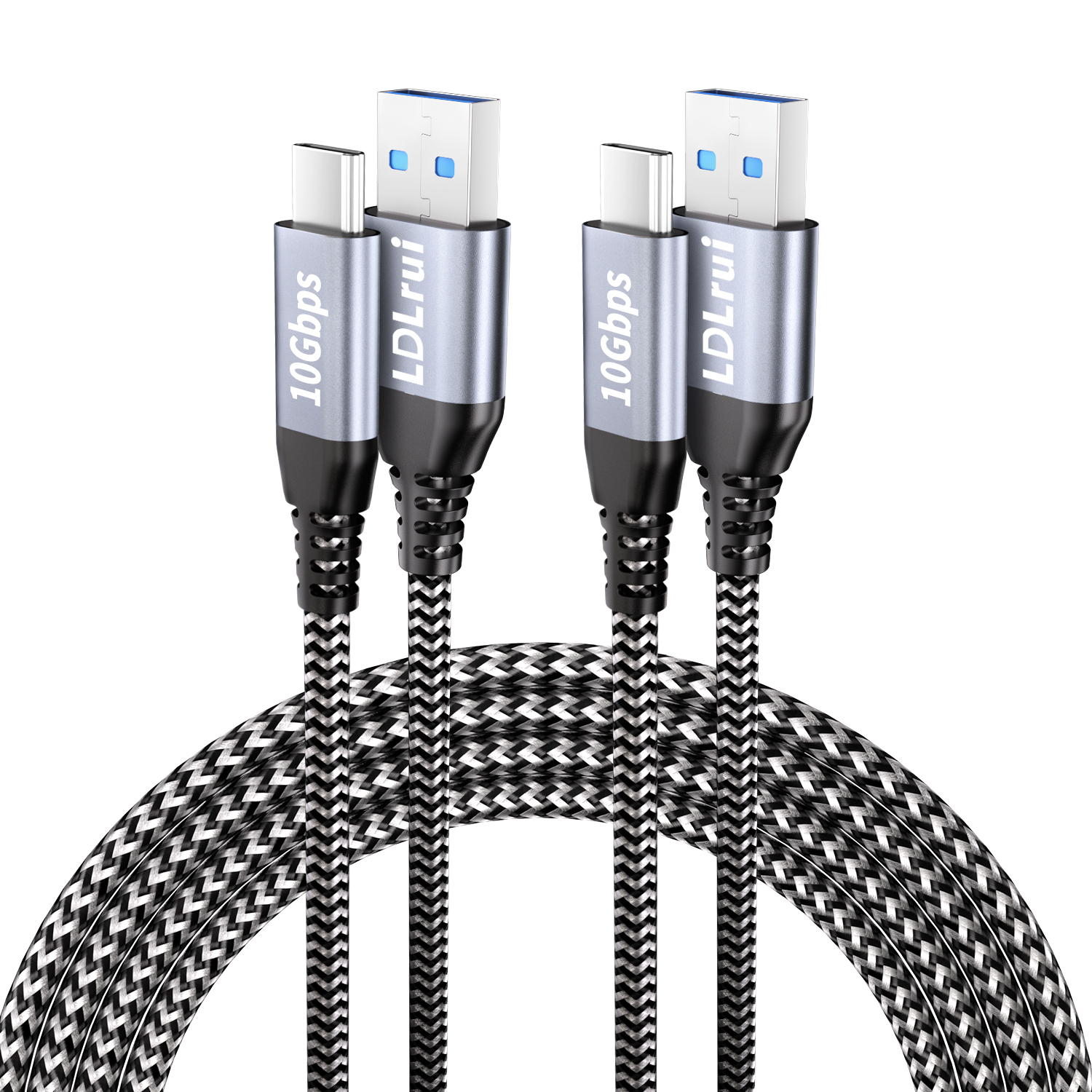 Fast Charging USB C 10Gbps Cable 0.5ft 3ft 6ft 10ft High Speed Data Transfer Cable For Phones Webcams Game