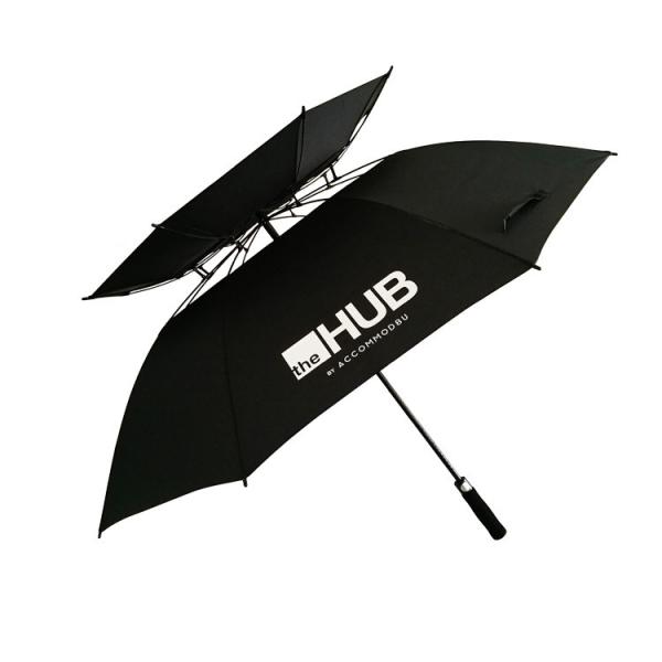 30 Inch Ventilated Golf Umbrella with Logo Printing Double-Layer and Windproof