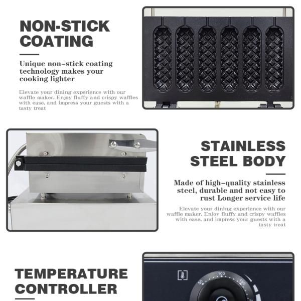 Кухонная утварь Вафлеварь для закусок и хот-догов 7,5 кг Температура 50-300 градусов