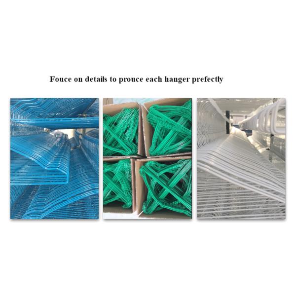 16 Inch 2.2 Mm Green Stainless Steel Coat Hangers Electrostatic Spraying