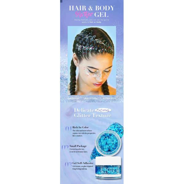 Customization Shimmering Look Glitter Body Gel Cosmetic Face Glitter 20ml