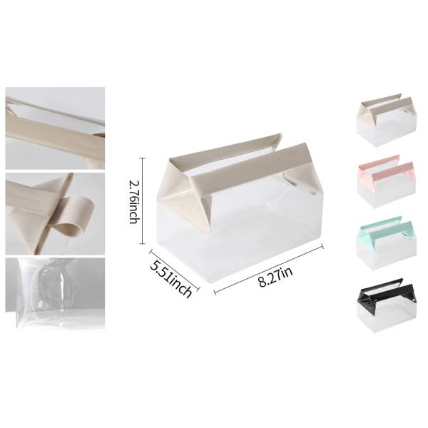 Biodegradable recyclable sustainable Clear Travel Toiletry Bag With Magnetic Closure, Makeup Bag For Women And Men, Cosmetic Bag For Travel