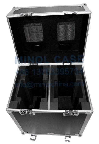 Moving Head Lights Black Aluminum Flight Case Lockable With 4 Wheels