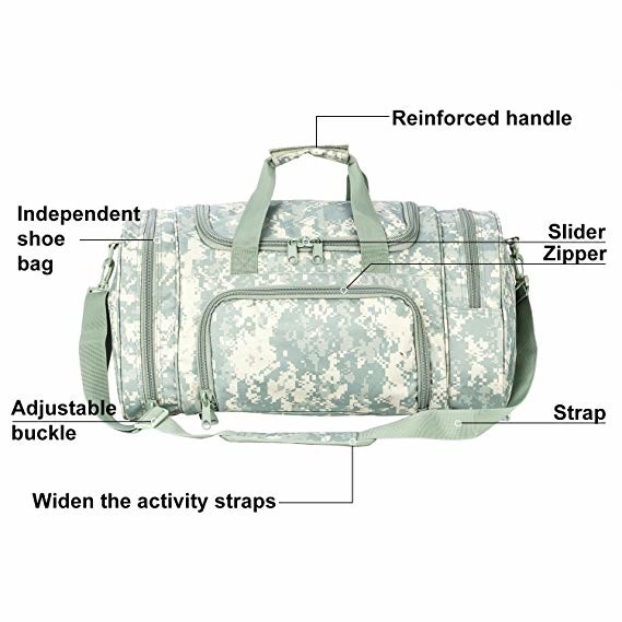 Lightweight Military Tactical Bag Travel Duffle Bag With Shoes Compartment