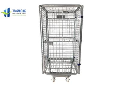 Collapsible 4 Side Roll Container Trolley 660*420*1300mm For Supermarket