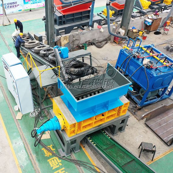 Heavy Duty Tire Shredder Machine with SKD11 Blade and 22 Power for Waste Tire Recycling