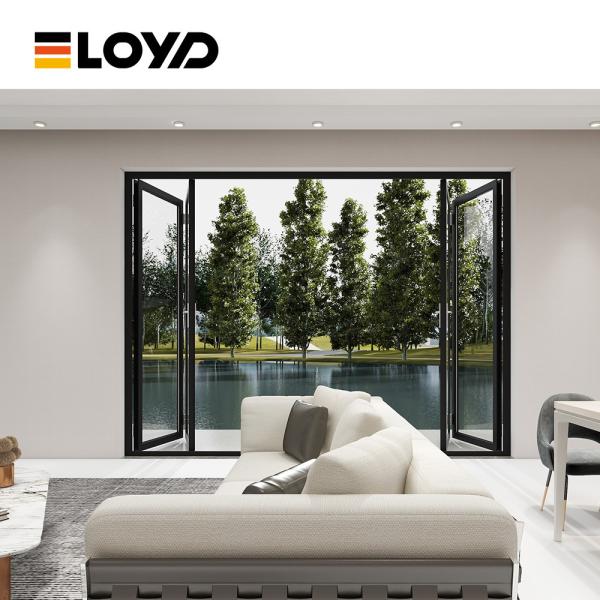 Slimline Aluminium Frame Glass Folding Patio Doors Outdoor Accordion Doors Insulated