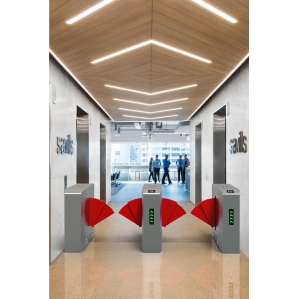 Office Biometric Flap Barrier Access Control System Turnstile With Card Reader