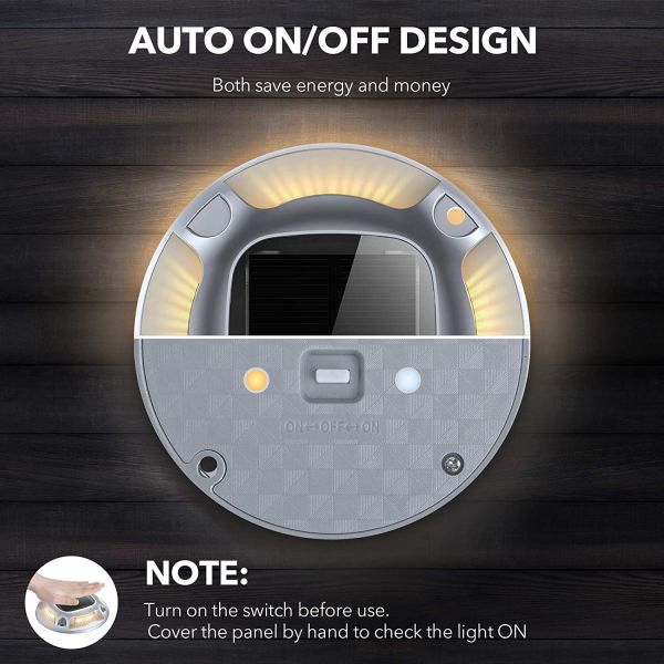Solar Dock Light with 360 Beam Angle 2-Year Warranty and 10000 Hours Lifespan for Outdoor Pathway and Deck