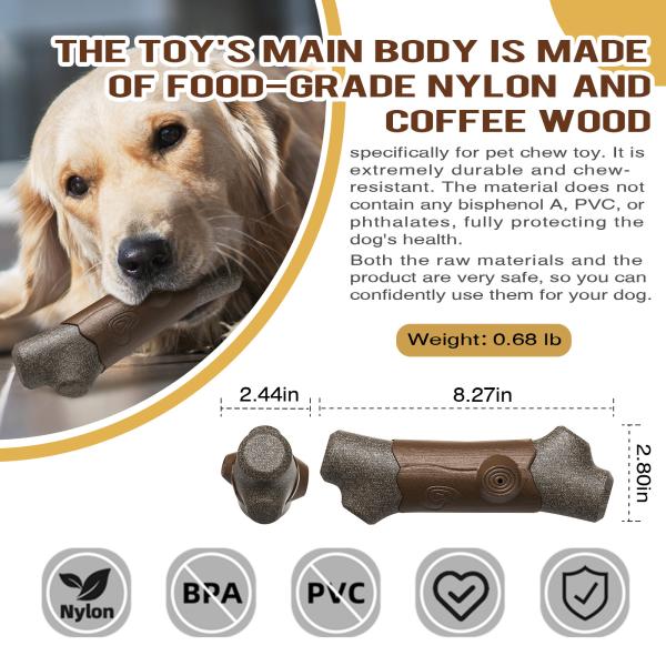 Pet Dog Chew Toys Interactive Tooth Cleaning Bone Indestructible Nylon/TPR Squeak Toy