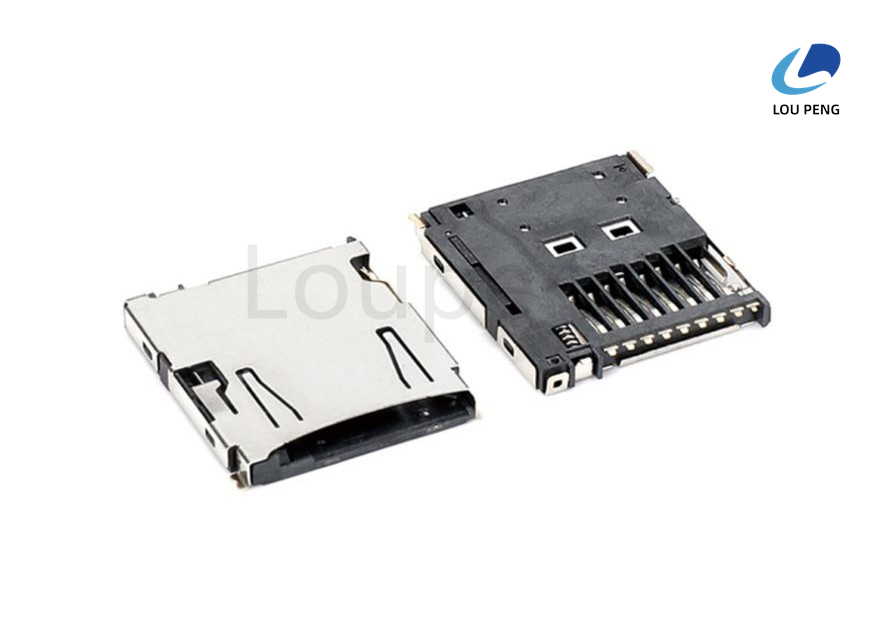 Withstanding Voltage AC 500V Black SD Card Reader Connector Durable Compatible with Various Devices and Easy Installation