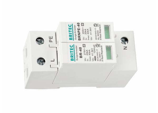 C.A. 40kA do IEC 61643-11 SPD montagem do trilho do RUÍDO da proteção de relâmpago de 1P + de NPE